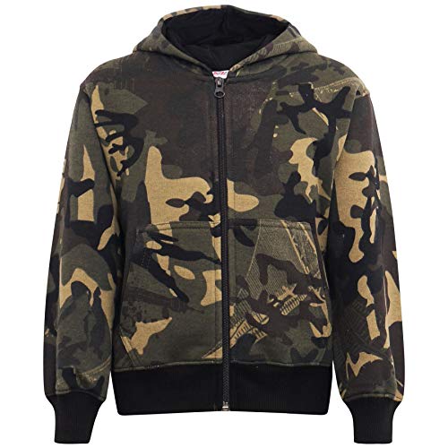 A2Z 4 Kids Mädchen Jungen Reißverschluss Voller Reißverschluss Kapuzenpullover - Zipper Camo Green 9-10. von A2Z 4 Kids