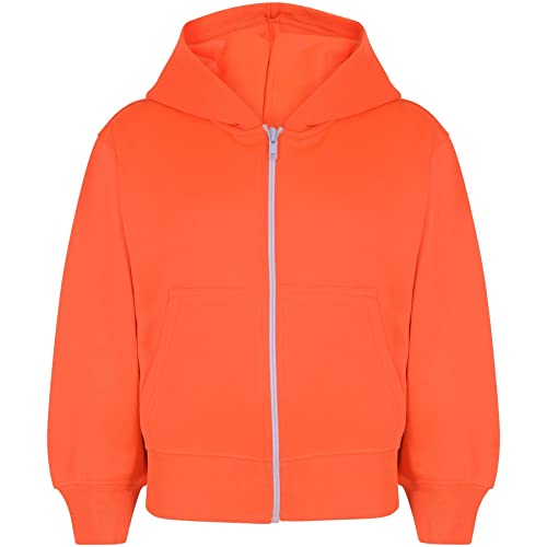 A2Z 4 Kids Mädchen Jungen Reißverschluss Voller Reißverschluss Kapuzenpullover - Zipper Neon Orange 9-10. von A2Z 4 Kids