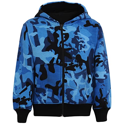 A2Z 4 Kids Mädchen Jungen Reißverschluss Voller Reißverschluss Kapuzenpullover - Zipper Camo Blue 11-12. von A2Z 4 Kids