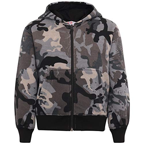 A2Z 4 Kids Mädchen Jungen Reißverschluss Voller Reißverschluss Kapuzenpullover - Zipper Camo Charcoal 11-12. von A2Z 4 Kids