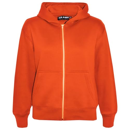 A2Z 4 Kids Mädchen Jungen Reißverschluss Voller Reißverschluss Kapuzenpullover - Zipper Orange 11-12. von A2Z 4 Kids