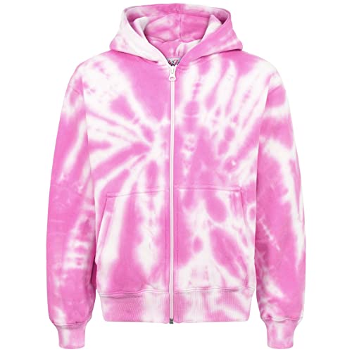 A2Z 4 Kids Mädchen Jungen Reißverschluss Voller Reißverschluss Kapuzenpullover - Zipper Tie Dye Pink 9-10. von A2Z 4 Kids
