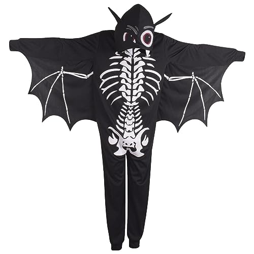 A2Z 4 Kids Mädchen Jungen Schläger Gesicht Detail Halloween Einteiler Zauberhaft - Bat Onesie 933 Black._12-14 von A2Z 4 Kids