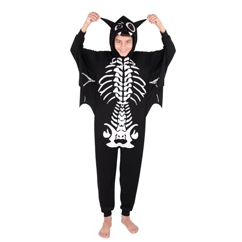 A2Z 4 Kids Mädchen Jungen Schläger Gesicht Detail Halloween Einteiler Zauberhaft - Bat Onesie 933 Black._12-14 von A2Z 4 Kids