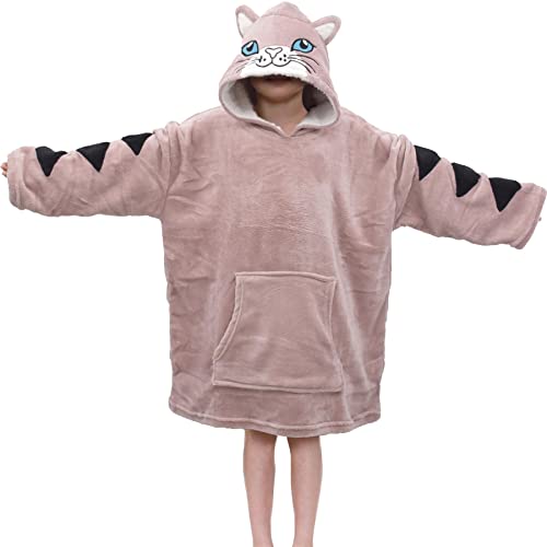 A2Z 4 Kids Mädchen Jungen Überdimensioniert Hoodie Tier Snuggle Welt - Snuggle 957 Cat Dusky Pink Kids 3-6 von A2Z 4 Kids