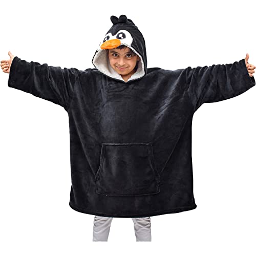 A2Z 4 Kids Mädchen Jungen Überdimensioniert Hoodie Tier Snuggle Welt - Snuggle 957 Penguin Kids 7-13 von A2Z 4 Kids