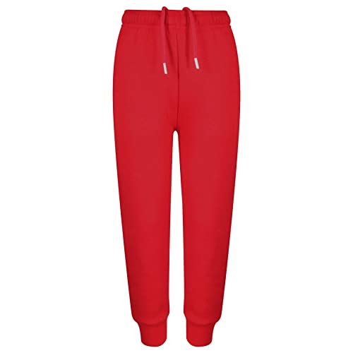 A2Z 4 Kids Mädchen Jungen Vlies Jogging Bottoms PE Schule Jogger Klassisch Weich Hose - Fleece Trouser 355 Red 9-10 von A2Z 4 Kids