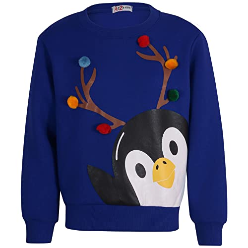 A2Z 4 Kids Mädchen Jungen Weihnachten Aufdruck Sweatshirt - Jumper Penguin Royal 11-12 von A2Z 4 Kids