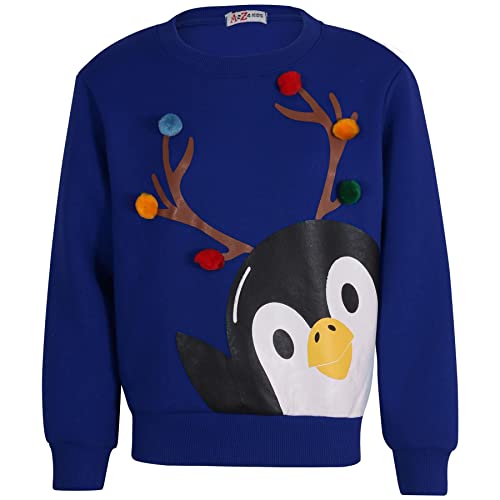 A2Z Kids Mädchen Jungs Schule - Jumper Penguin Royal 11-12 von A2Z 4 Kids