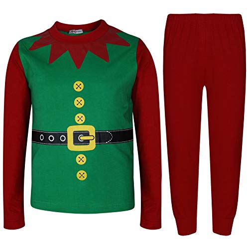 A2Z 4 Kids Mädchen Jungen Weihnachten Elf Pyjamas Designer's Kontrast - PJS Elf Green 13 von A2Z 4 Kids