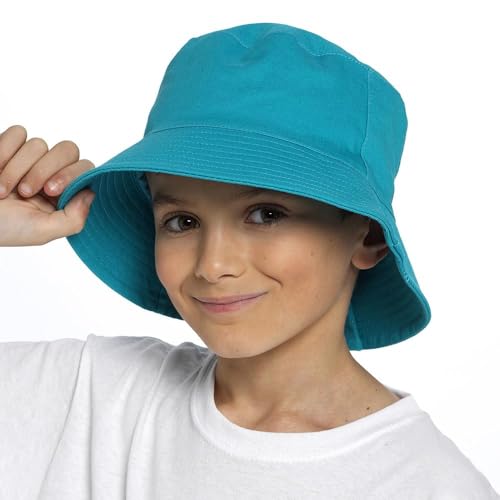 A2Z 4 Kids Mädchen Jungs Bucket Hat Sommer Faltbar - Bucket Hat AZ41119 Aqua 7-10 Yrs von A2Z 4 Kids