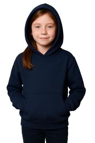 A2Z 4 Kids Mädchen Jungen Einfarbig Sweatshirt Batik - Plain Sweat Hoodie Navy 2-3 von A2Z 4 Kids