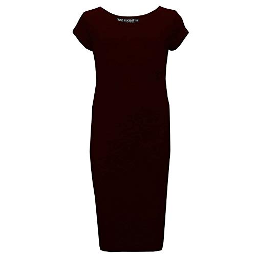 A2Z 4 Kids Mädchen Kleider Plain Schlank Fit Strecken Bodycon - Midi Dress Chocolate 11-12 von A2Z 4 Kids