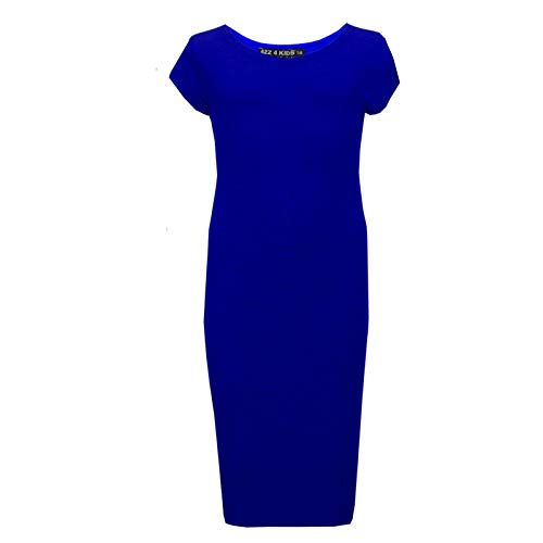 A2Z 4 Kids Mädchen Kleider Plain Schlank Fit Strecken Bodycon - Midi Dress Royal 11-12 von A2Z 4 Kids