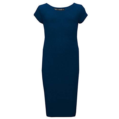 A2Z 4 Kids Mädchen Kleider Plain Schlank Fit Strecken Bodycon - Midi Dress Teal 13 von A2Z 4 Kids