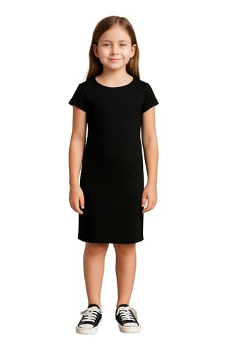 A2Z 4 Kids Mädchen Kleider Plain Schlank Fit Strecken Bodycon - New MidiDress Denim Black 9-10 von A2Z 4 Kids