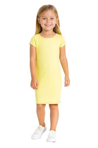 A2Z 4 Kids Mädchen Kleider Plain Schlank Fit Strecken Bodycon - New MidiDress Lemon 9-10 von A2Z 4 Kids