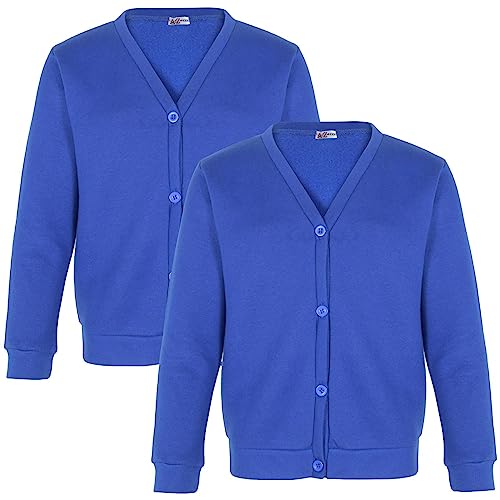 A2Z 4 Kids Mädchen Klub Pfadfinder Schule Uniform Gebürstet - UF Cardigan Royal 2 Pack 7-8 von A2Z 4 Kids