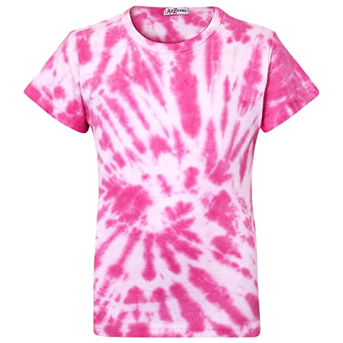 A2Z 4 Kids Mädchen Krawatte Farbstoff Aufdruck Mode Sommer Party T Shirt - Tie Dye 253 T Shirt Pink 9-10 von A2Z 4 Kids
