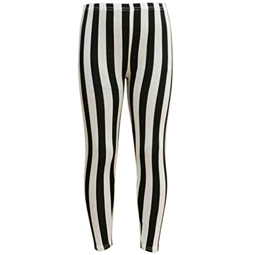 A2Z 4 Kids Mädchen Legging Schwarz Weiß Vertikal Gestreift - Stripes Legging 7-8 von A2Z 4 Kids