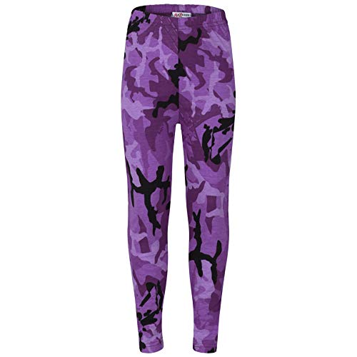 A2Z 4 Kids Mädchen Leggings Kinder Designer Camouflage Aufdruck - A2Z Camo Legging Purple 9-10 von A2Z 4 Kids