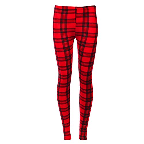 A2Z 4 Kids Mädchen Leggings Kinder Schottenkaro Kariert Bedruckt - Tartan Legging Red 11-12 von A2Z 4 Kids