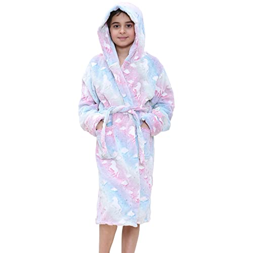 A2Z 4 Kids Mädchen Luxus Vlies Plüsch Fabric - Robe 132 Unicorn Rainbow._11-12 von A2Z 4 Kids