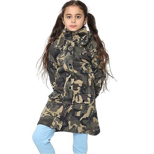 A2Z 4 Kids Mädchen Mit Kapuze Jacke Faux Pelz Lange Parka - Jacket JK27 Camo Green 13 von A2Z 4 Kids