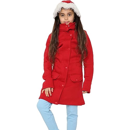 A2Z 4 Kids Mädchen Mit Kapuze Jacke Rot Faux Pelz - Jacket JK27 Red._11-12 von A2Z 4 Kids