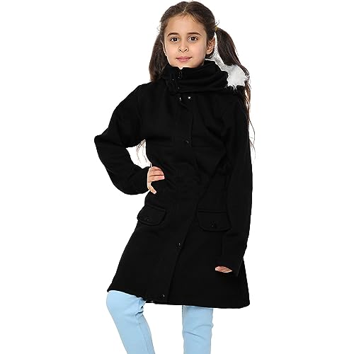 A2Z 4 Kids Mädchen Mit Kapuze Jacke Schwarz Faux Pelz - Jacket JK27 Black._11-12 von A2Z 4 Kids