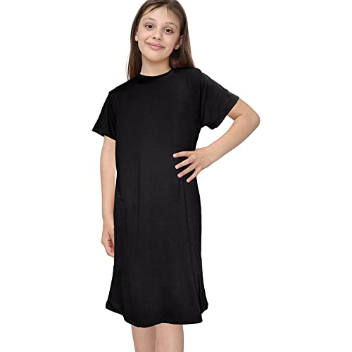 A2Z 4 Kids Mädchen Nachthemd Schlafkleid Schlafanzug Nachthemdchen Kurzarm - Nightie PL Black 13 von A2Z 4 Kids