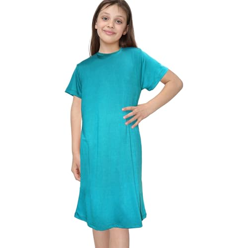A2Z 4 Kids Mädchen Nachthemd Schlafkleid Schlafanzug Nachthemdchen Kurzarm - Nightie PL Turquoise 7-8 von A2Z 4 Kids