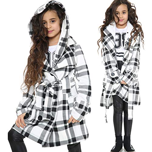 A2Z 4 Kids Mädchen Parka Jacke Kapuze Trenchcoat Mode Wolle - Jacket 007 Black & White Check 13 A2Z 4 Kids Mädchen Parka Jacke Kapuze Trenchcoat Mode Wolle - Jacket 007 Black & White Check 13 von A2Z 4 Kids