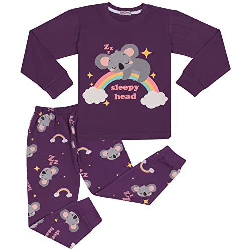 A2Z 4 Kids Mädchen Pyjama Kinder PJs 2 Stück Satz Koala Aufdruck Lounge Anzug - PJS 214 Koala Purple_13 von A2Z 4 Kids