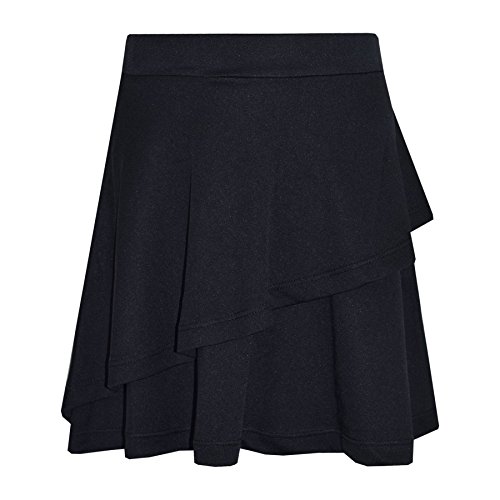 A2Z 4 Kids Mädchen Rock Kids Einfache Farbe Schule - Plain Frill Skirt Black 7-8 von A2Z 4 Kids