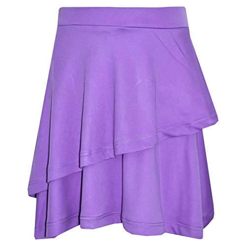 A2Z 4 Kids Mädchen Rock Kids Einfache Farbe Schule - Plain Frill Skirt Lilac 5-6 von A2Z 4 Kids