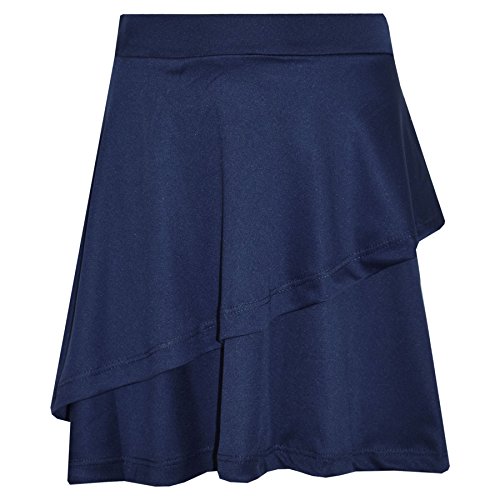 A2Z 4 Kids Mädchen Rock Kids Einfache Farbe Schule - Plain Frill Skirt Navy 11-12 von A2Z 4 Kids