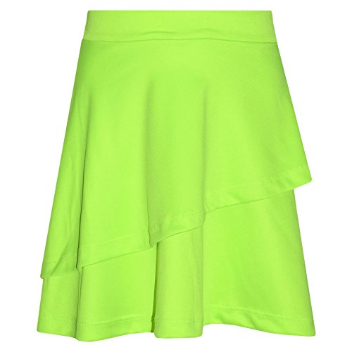 A2Z 4 Kids Mädchen Rock Kids Einfache Farbe Schule - Plain Frill Skirt Neon Green 9-10 von A2Z 4 Kids