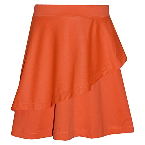 A2Z 4 Kids Mädchen Rock Kids Einfache Farbe Schule - Plain Frill Skirt Neon Orange 7-8 von A2Z 4 Kids