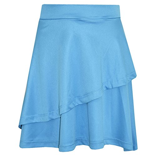 A2Z 4 Kids Mädchen Rock Kids Einfache Farbe Schule - Plain Frill Skirt Sky Blue 7-8 von A2Z 4 Kids