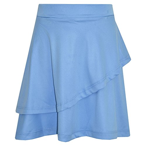 A2Z 4 Kids Mädchen Rock Kids Einfache Farbe Schule - Plain Frill Skirt Turquoise 13 von A2Z 4 Kids