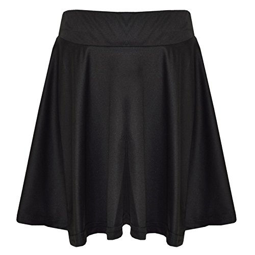 A2Z 4 Kids Mädchen Rocks Kinder Schule Mode Sommer - Plain Skater Skirt Black 13 von A2Z 4 Kids