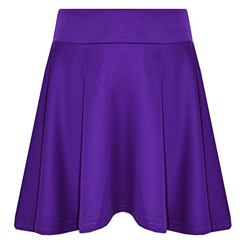 A2Z 4 Kids Mädchen Rocks Kinder Schule Mode Sommer - Plain Skater Skirt Purple 11-12 von A2Z 4 Kids