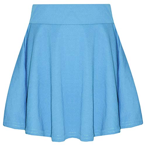 A2Z 4 Kids Mädchen Rocks Kinder Schule Mode Sommer - Plain Skater Skirt Sky Blue 11-12 von A2Z 4 Kids