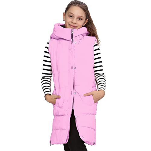 A2Z 4 Kids Mädchen Runter Weste Mode Übergröße Mit Kapuze Gepolstert - Gilet 934 Pink 9-10 von A2Z 4 Kids