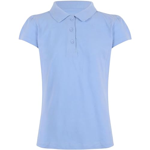 A2Z 4 Kids Mädchen Schlicht Polo Hemden Sommer Panzer Top Und Tees Neu Lässig Mode - Girls Polo Shirt Sky Blue 9-10 von A2Z 4 Kids