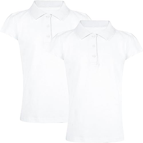 A2Z 4 Kids Mädchen Schlicht Polo Hemden Sommer Panzer Top Und Tees Neu Lässig Mode - Girls Polo Shirt White 2 Pack 7-8 von A2Z 4 Kids