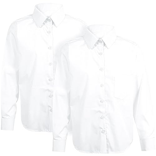 A2Z 4 Kids Mädchen Schlicht Weiß Schule Uniform Hemden - Girls UF Shirt White 2 Pack 9-10 von A2Z 4 Kids