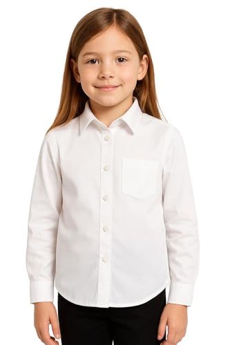 A2Z 4 Kids Mädchen Schlicht Weiß Schule Uniform Hemden - Girls UF Shirt White 9-10 von A2Z 4 Kids