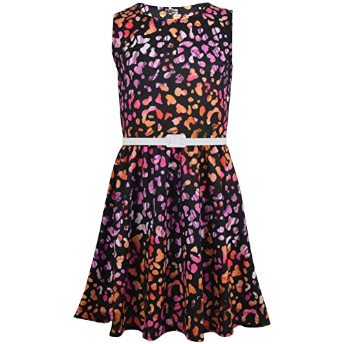 A2Z 4 Kids Mädchen Skater Kleid Ärmellos Rosa Floral - Skater Dress 697 Pink._7-8 von A2Z 4 Kids